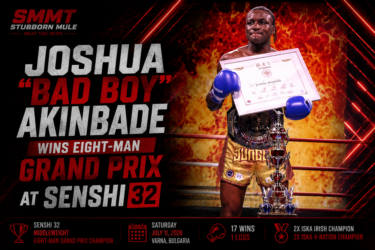 Joshua "Bad Boy" Akinbade Wins Senshi Middleweight Eight-Man Grand Prix