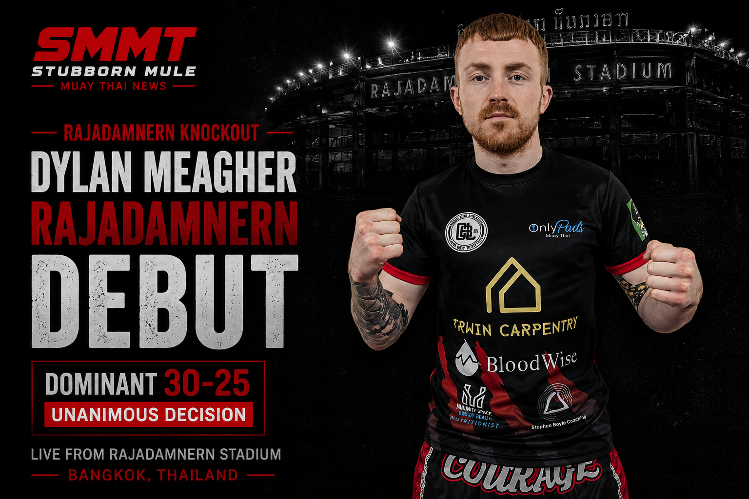 Dylan Meagher Dominates on Rajadamnern Stadium Debut