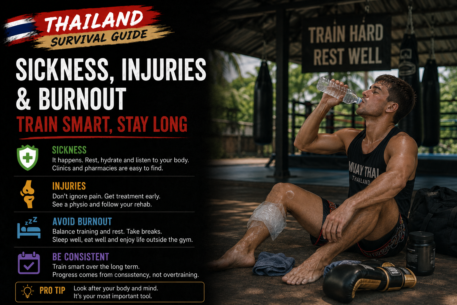 How to Deal with Sickness, Injuries, and Burnout While Training in Thailand
