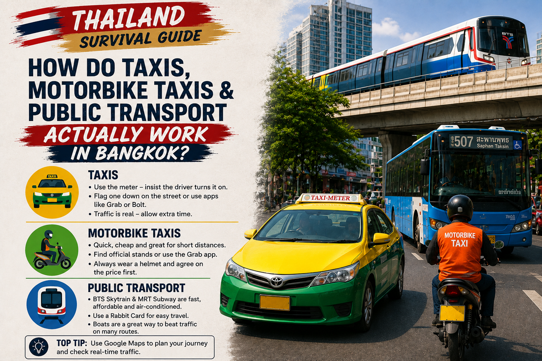 How Do Taxis, Motorbike Taxis & Public Transport Actually Work in Bangkok?