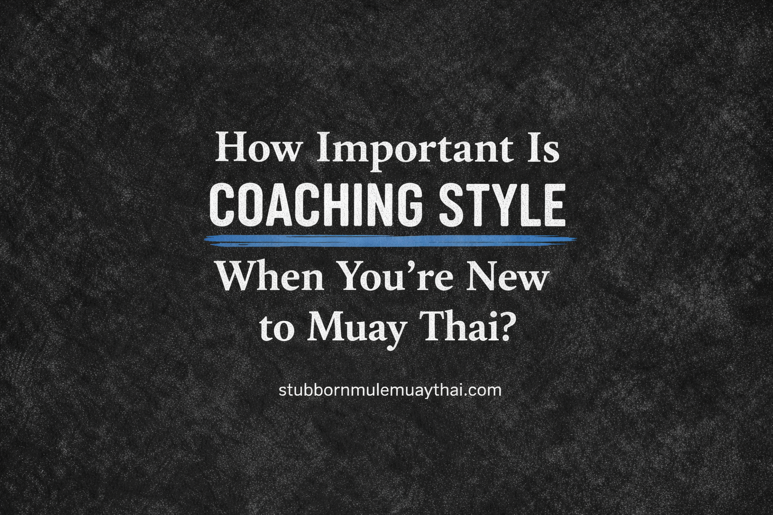 How important is coaching style when you’re new to Muay Thai?