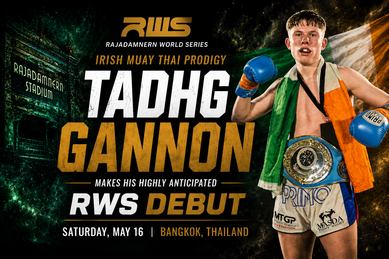 Tadhg Gannon makes his highly anticipated debut at the prestigious Rajadamnern World Series