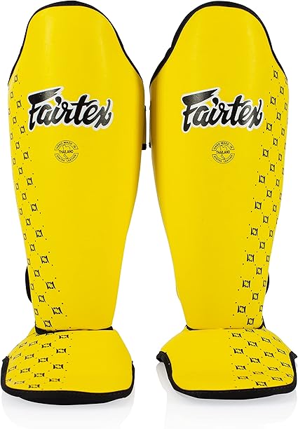 Fairtex Competition Muay Thai Shin Guards, SP5 yellow