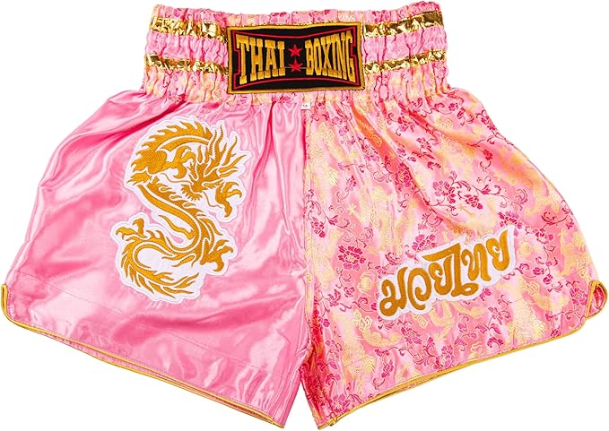 Thai - Boxing Shorts Pink Dragon