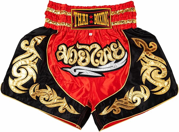 Thai - Boxing Shorts Red And Black