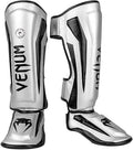 Venum Elite Shin Guards Silver/Black