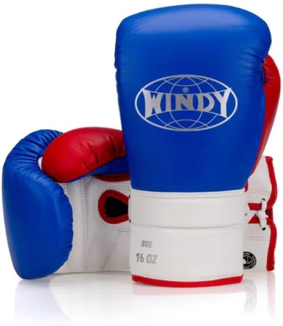 Windy Elite Leather Lace Gloves Blue/Red